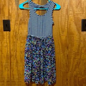 Striped and flowed print YOUTH dress